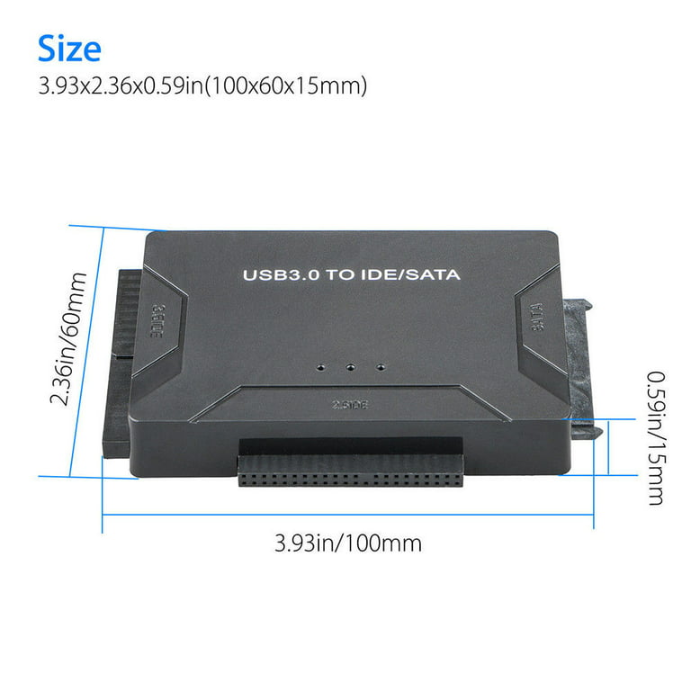 USB 3.0 to SATA IDE Hard Drive Reader, YINNCEEN External Hard Drive Ultra  Recovery Converter Universal Hard Drive Adapter Kit for 2.5/3.5 HDD/SSD  Hard