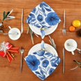thumbnail image 4 of Napkin Satin Napkin 20*20Inchx4 Kitchen Towel Dinner Plate Towel Decorative Towel Napkin Tea Towel Suitable For Kitchen Table Blue Flower Cartoon, 4 of 8