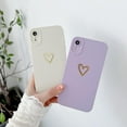 thumbnail image 2 of Compatible with iPhone XR Case for Women Girl,Cute Plated Love Heart with Full Camera Lens Protection Case Soft Silicone TPU Anti-Scratch Protective Cover for iPhone XR 6.1＂-Purple, 2 of 9