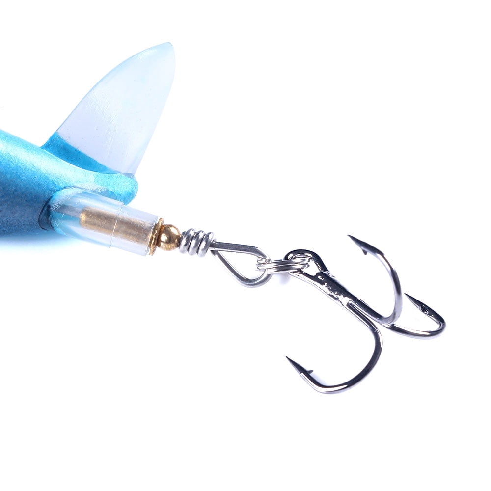 HENGJIA 10PCS Fishing Lures Plopper Bass Lures with Floating Rotating Tail Barb Treble Hooks in Saltwater and Freshwater Lures for Bass Trout Walleye,4.33 inch/0.46 oz