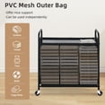 thumbnail image 4 of Esta de lavandería con ruedas para 3 secciones, clasificadora de ropa con ruedas con bolsa extraíble, cesta organizadora de lavandería, cesta para baño, recámara, 120 l, 4 of 8