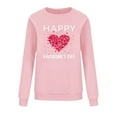 thumbnail image 4 of Women's Valentine's Sweatshirt Long Sleeve Cute Print Crewneck Pullover Loose Tunic Top Pink-1 XL, 4 of 6