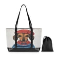 thumbnail image 7 of FORMRS Canvas Laptop Tote Bag for Women with 15.6" Computer Compartments Shoulder Handbag, Cute Dog Artist, 7 of 7