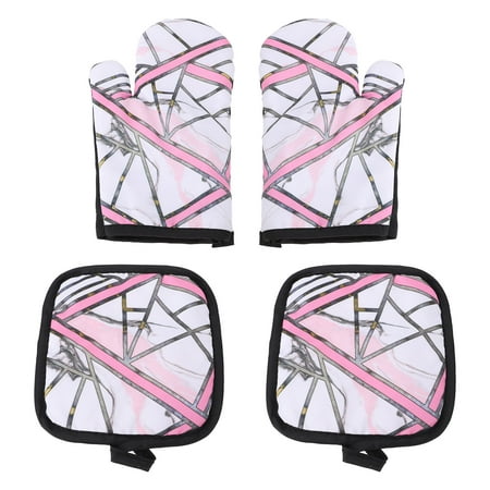 

2 Sets Oven Gloves Table Mats Heat Insulation Gloves Placemats for Kitchen