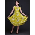 thumbnail image 2 of Bimba Robe d'Été Sans Manches à Col Rond pour Femmes, Imprimé Floral Oiseau Jaune et Magnolia, Tenue Décontractée-Xxx-Grand, 2 of 6