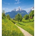 thumbnail image 3 of Landscape Duvet Cover Sets, Wildflowers in the Alps and Snow-capped Mountains National Park Bavaria Germany, Bedding Set 2 Duvet Covers & 4 Pillowcases, 2 Pack King Size, Yellow Green, by Ambesonne, 3 of 3