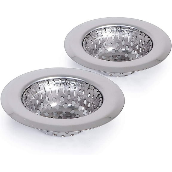 Highcraft PlumBoss Bathroom Basket Drain Strainer Hair Catcher Pack of 2, Chrome