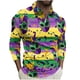 thumbnail image 2 of Ceisia Men's Slim-Fit Long-Sleeve Zip Polo Shirt with Mardi Gras Mask All-Over Print Gift, 2 of 5