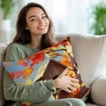 thumbnail image 5 of Decorative Throw Pillow Covers 18x18 Inch Set of 2 Cardinal Bird Fall Decor Pillow Cases for Couch, Bird Nest Maple Leaves Cushion Case for Living Room Bedroom Bed Car Chair, 5 of 9