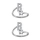 thumbnail image 2 of Jumpingount Anillo abierto de cobre con letras mayúsculas, anillos de compromiso chapados para mujer, joyería decorativa de viaje para B 2Conjunto, 2 of 6