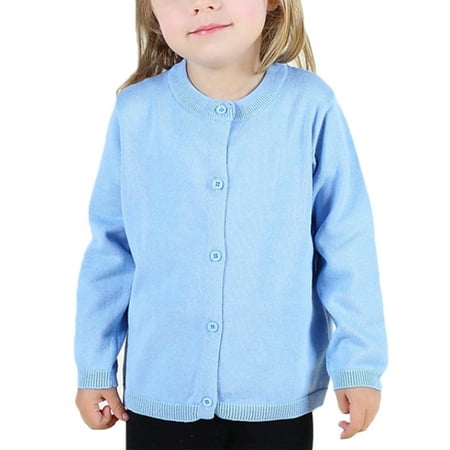 

SYNPOS 1-7T Child Boy Girl Cotton Cardigan Sweater Uniform Little Kid Knit Coat