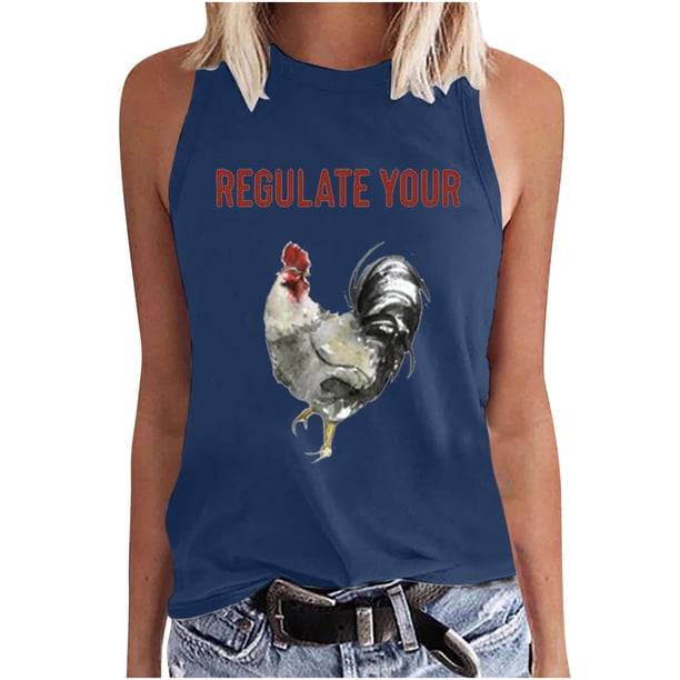 Moda Casual mujer sin mangas impreso damas cuello redondo Tank Tops chaleco camiseta Fridja gh4568