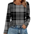 thumbnail image 2 of LTTVQM Womens Shirts Long Sleeve Color Block Casual Crewneck T Shirts Cute Tops Spring Fall Fashion Clothing Light Gray S, 2 of 5