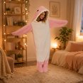 thumbnail image 6 of LEKWK Shark Blanket Hoodie Onesie Adult Funny Animal Onesie Cozy Flannel Shark Sleeping Bag Fleece Jumpsuit Pajamas Halloween Cosplay Costume, 6 of 7