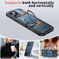 thumbnail image 3 of for iPhone 14 Case with Invisible Ring Stand, Support Magnetic Car Mount Phone Case Compatible with Mag-Safe, Secure Great Ring Grip Cover for iPhone 14, Blue, 3 of 6
