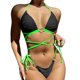thumbnail image 1 of Gibobby Conjunto de Bikini para Mujer Mujeres Sexy Love Draw Cuerda Correa Con Copa Reunir Bikini Traje de baño separado Traje de baño Conjunto de bikini(Negro,G), 1 of 4