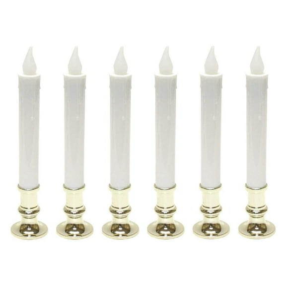 Gerson 9 inch battery operated candolier candle lamp with timer 6 pack