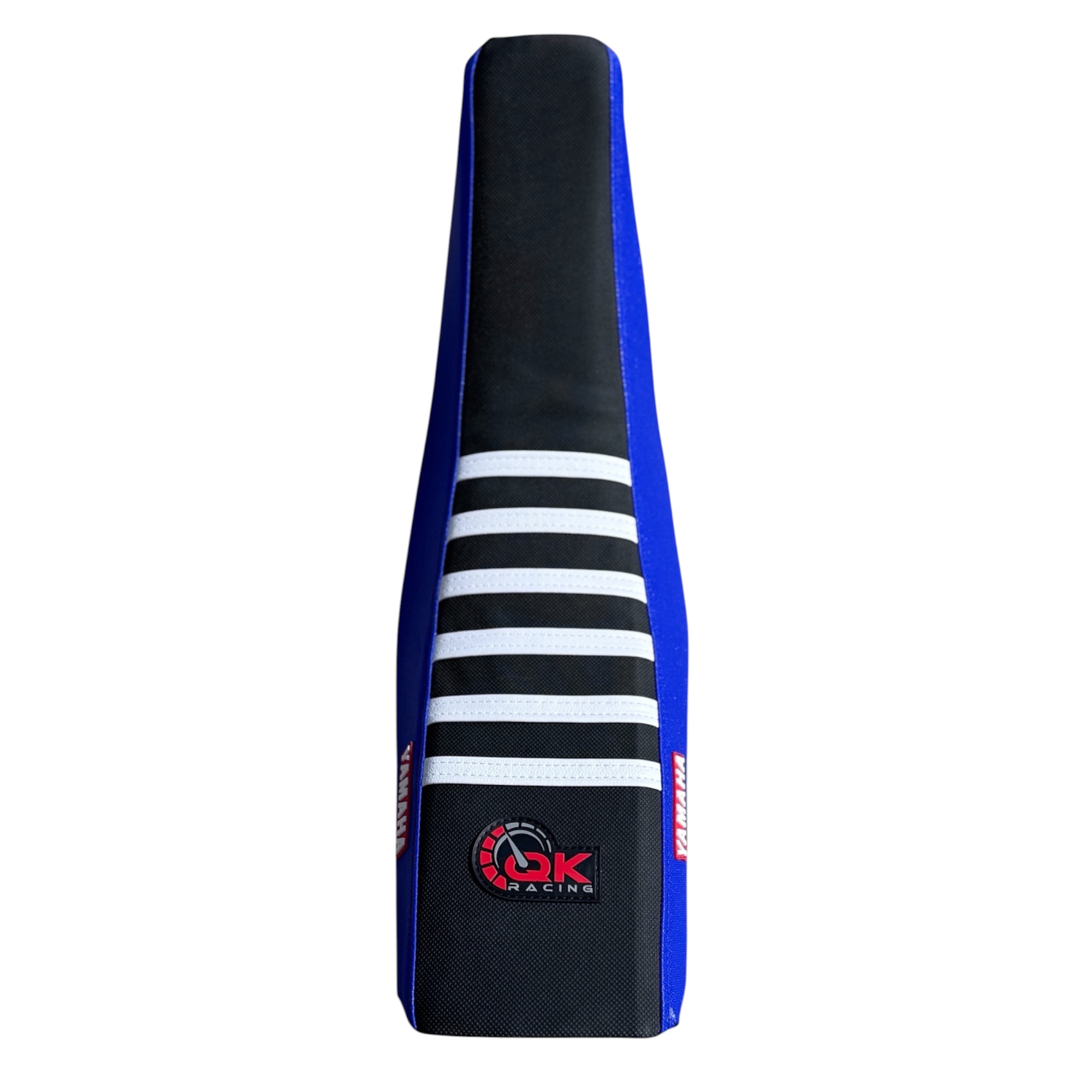 QK Racing Yamaha TTR 125L / 125LE 125 Seat Cover – All Black with Blue Ribs – Durable, Gripper Replacement Seat Cover