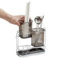 thumbnail image 5 of 2 Cups Tooth Brushing Holder, Loetky Bathroom Organizers With Detachable Drain Tray For Toothpaste, Razors, Toothbrush, Storage Caddy Countertop, Kitchen Utensil Holder, A Drainer (With Two Cups), 5 of 6