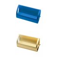 thumbnail image 1 of 2 piezas de elegantes tarjeteros de aleación de aluminio para tarjetas de visita, organizadores y expositores. azul y dorado, 1 of 8