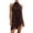 Brown, variant on Women's Satin Halter Mock Neck Side Split Tops Asymmetrical Backless Y2k Going out Shirts White M