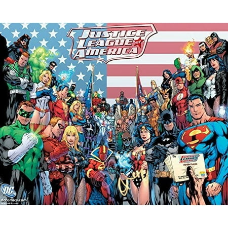 Justice League America Edible Image Photo Birthday Party Event 1/4 Quarter Sheet Cake Topper Personalized Custom Customized ABPID07150