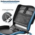 thumbnail image 5 of Water-Resistant 3-Ring Binder Organizer with Multiple Pockets Zipper Binder Bag for Office Abstract Blue and White Butterfly, 5 of 8