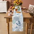 thumbnail image 2 of Coastal Seahorse Table Runner 72 Inches, Nautical Beach Ocean Shells Starfish Bed Runner Dresser Scarves Tabletop for Indoor Outdoor Parties/Ceremony/Banquet, 16" x 72", 2 of 9