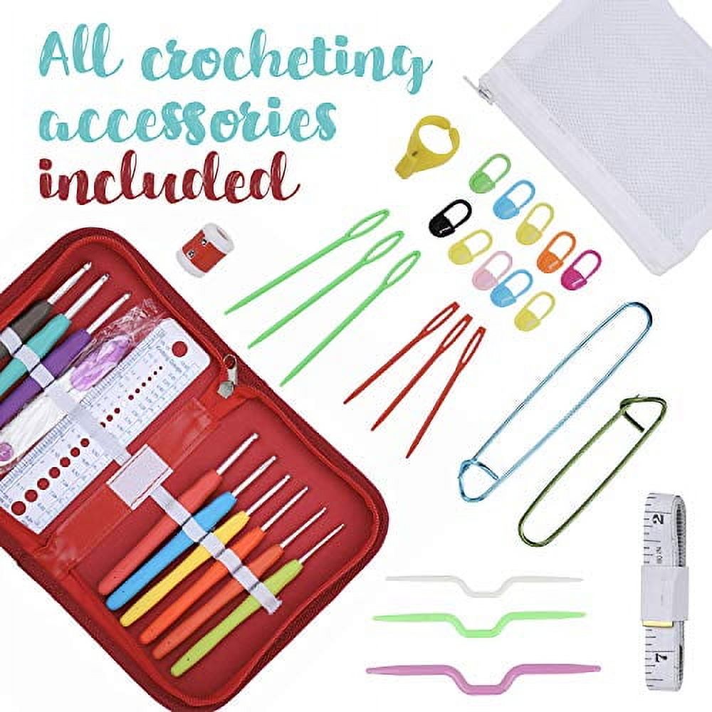 J Mark Multicolor Adult Crochet Kit for Beginners with 24 Acrylic Yarn balls
