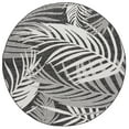 thumbnail image 2 of SAFAVIEH Beach House Kaeden Botanical Indoor/Outdoor Area Rug, Charcoal/Ivory, 6'7" x 6'7" Round, 2 of 16