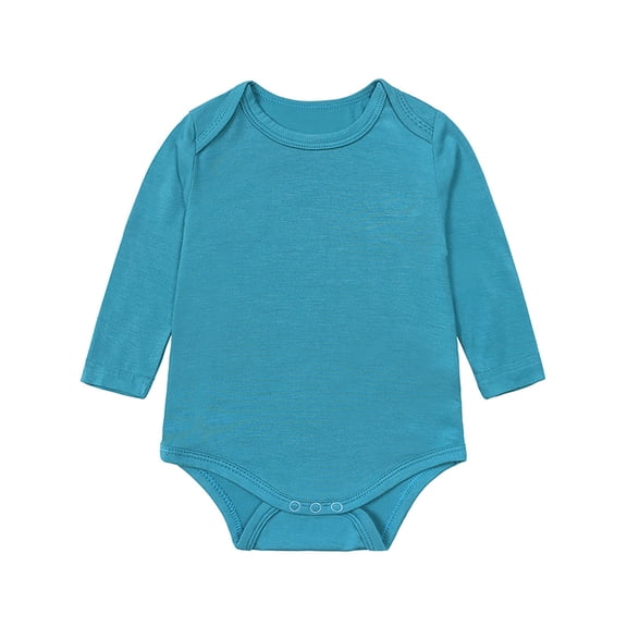 WIBACKER Bamboo Viscose Unisex Baby Long Sleeve Bodysuit Solid Color 0-18M Soft Jumpsuit for Infant Boys and Girls