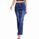 thumbnail image 1 of Pantalones Vaqueros Acampanados de Cintura Alta para Mujer, Ajustados, Informales, Rectos, con Bolsillos. Azul L, 1 of 9