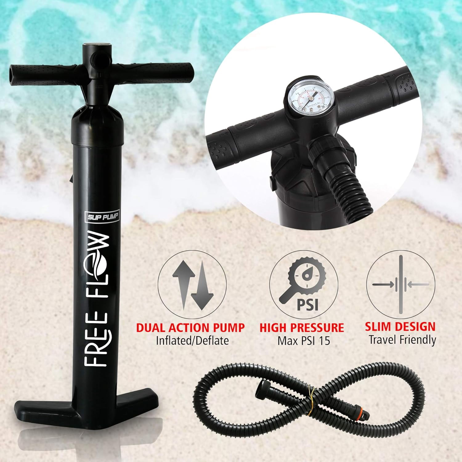 SereneLife Free Flow Paddleboard SUP - Stand Up Water Paddle-Board (10 Ft.)