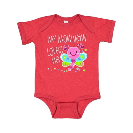 

Inktastic My Mawmaw Loves Me- cute dragonfly Gift Baby Boy or Baby Girl Bodysuit