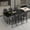 Dark Gray, variant on Set of 2 Modern Faux Linen Counter Stools with Solid Wood Legs & Foot Ring, Ergonomic Bar Stools for Kitchen Island Home Bar,Beige