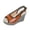 Exquisite Shoes - Brown, variant on Womens Espadrilles Thick Sole Sandals Buckle Patent Wedding Dress Slingback Wedge Peep Toe Shoes Casual Summer Elegant Footwear