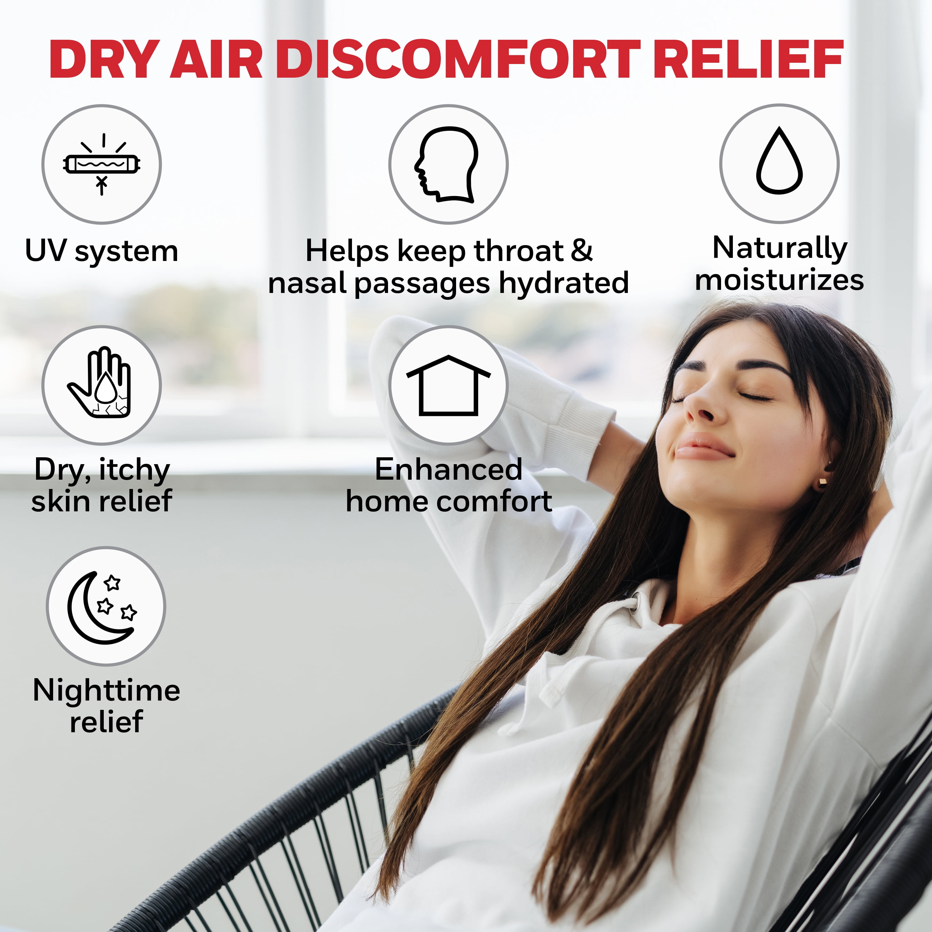 Honeywell Cool Moisture 1.1 gal Humidifier, Black, HCM350B