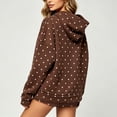 thumbnail image 3 of Uobin Women’s Polka Hooded Shorts Two Long Sleeve Oversized Hoodie And Matching Shorts Y2K Sweatsuits, 3 of 6