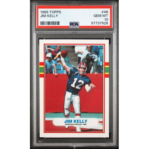 Graded 1989 Topps Jim Kelly #46 Football Card PSA 10 Gem Mint