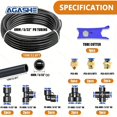thumbnail image 1 of 17Pcs AGASHE PU Tubing Quick Connect Air Hose Fittings Kit: 4/6/8/10/12mm, universal thread, quick release. Metal & PVC straight, 1 of 5