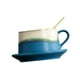 thumbnail image 5 of Taza de café de cerámica de 280 ml para cenas, regalos de cumpleaños para adultos Azul amarillo, 5 of 9