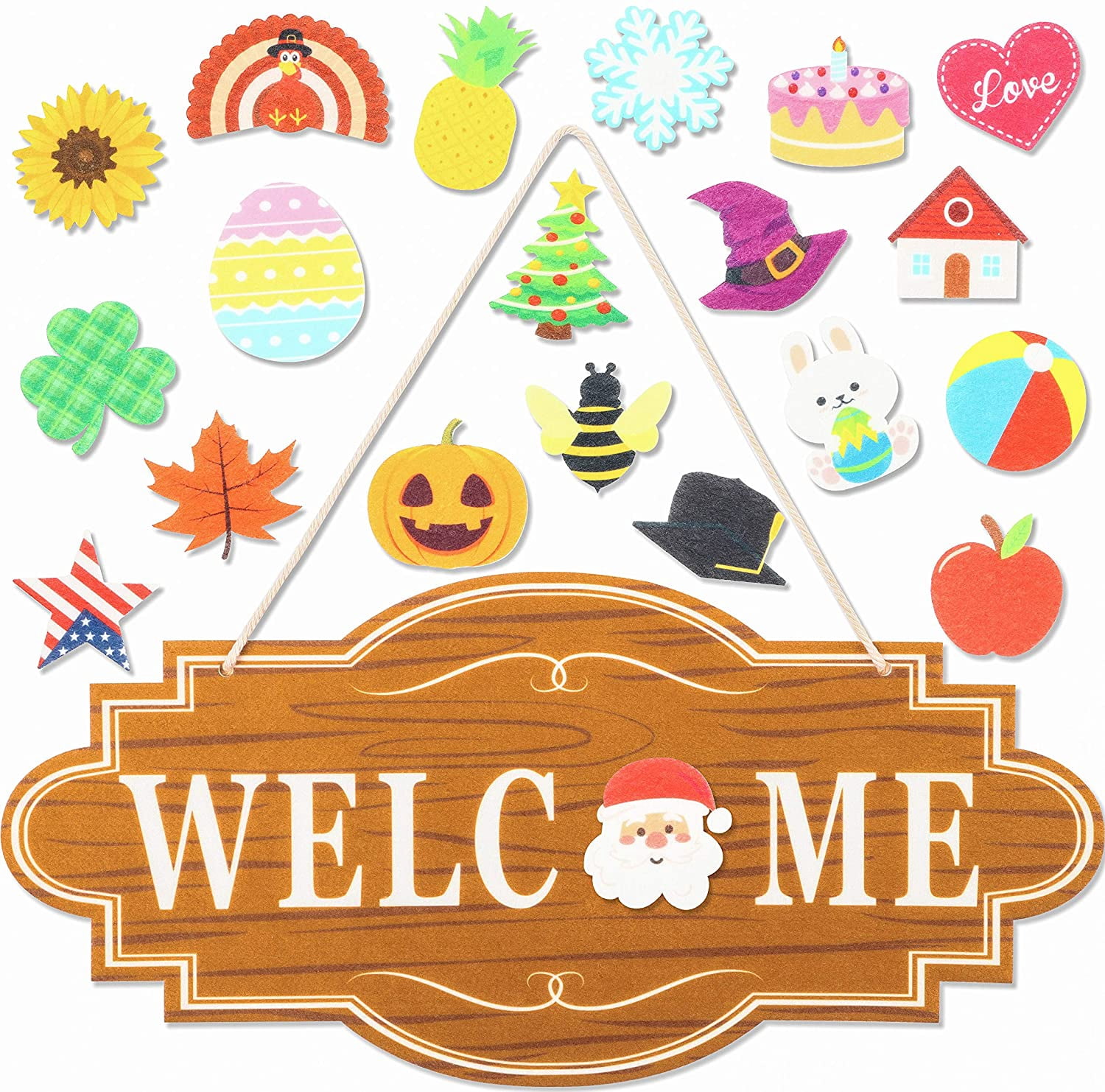 ToyHub 21 Pcs Interchangeable Seasonal Welcome Signs Felt Door Decor Front  Porch Hanging Plaque Decoration for Fall Thanksgiving Winter Christmas  Valentines St. Patrick's Day - Walmart.com
