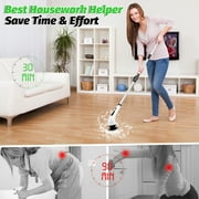 Electric Spin Scrubber Cordless, 25W 500RPM Power Scrubber, 9 Replaceable Heads for Shower Tile Grout, Waterproof Scrub Brush with Extension Handle, Dual-Speed Bathroom Kitchen Floor Cleaner