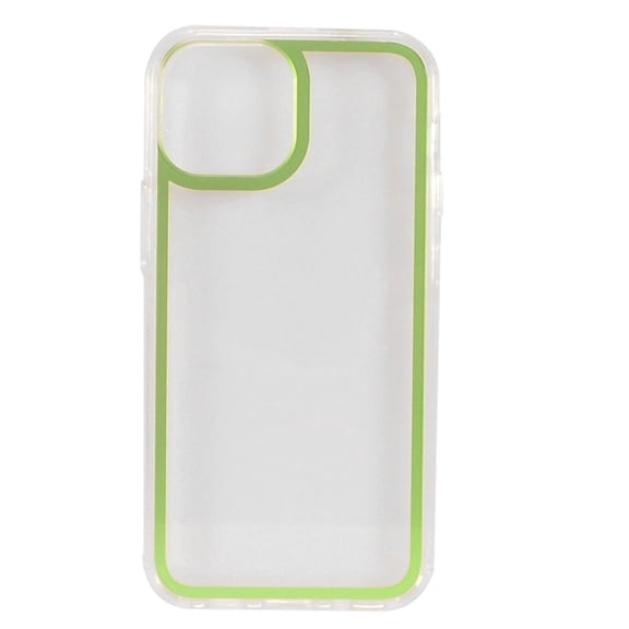 Case for Apple iPhone 13 Mini (5.4") Transparent Gummy Acrylic TPU Hybrid Shockproof Rubber Color Bumper Frame Cover for iPhone 13 Mini by Xcell - Clear / Green