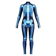thumbnail image 3 of HOWPAY Adult Halloween Costumes Skull Design Bodysuit Spooky Cosplay Outfit Full Body Bone Jumpsuit For Men Women Halloween Masquerade Party Halloween Costumes L, 3 of 5