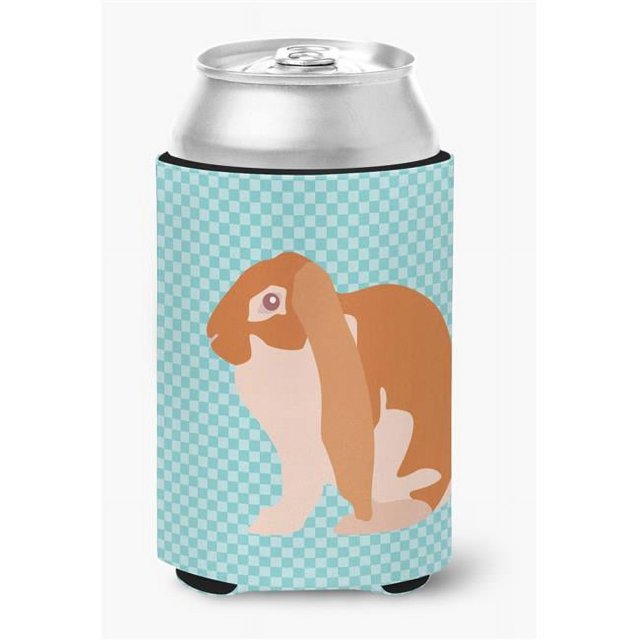 Carolines Treasures BB8136CC English Lop Rabbit Blue Check Can or Bottle Hugger