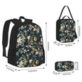thumbnail image 2 of Pofeuu Watercolor Floral Print Backpack Travel Backpacks With Lunch Bag Pencil Bag Set 3 pcs Set Cartoon Backpack, 2 of 7