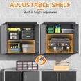 thumbnail image 2 of Metal Garage Wall Cabinet with 2 Doors and 1 Adjustable Shelf,Lockable Floating Tool Cabinet with Pegboard,Steel Storage Cabinet for Kitchen,Office,Garage,Laundry,Warehouse(Black&Gray, 26"H), 2 of 7