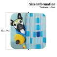 thumbnail image 2 of Honeii French Bulldog Dog in a Bathtub print Leather Coaster Set of 4, ideal for safeguarding your furniture from drinks spills and effortless cleanup-Square, 2 of 6