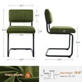 thumbnail image 6 of ONEVOG Velvet Dinning Kitchen Chairs Set of 2, Modern Armless Cantilevered Chairs with Matt Black Metal Legs, Upholstered Dinning Chairs for Kitchen Living Room, Olive Green, 6 of 8